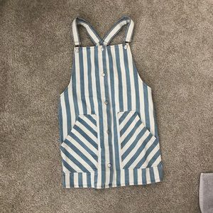 Striped Overall Dress